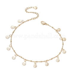 Летние пляжные браслеты на ногу из нержавеющей стали 304 в форме ракушки для женщин AJEW-AN00658