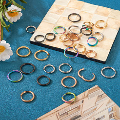 30 шт. 15 стильных серьги-кольца из хирургической нержавеющей стали 316L для девушек и женщин EJEW-TA0001-11
