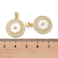 Латунные микропаве прозрачные подвески с фианитом&nbsp;KK-B083-35A-G