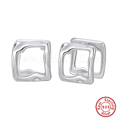 925 квадратные серьги-гвоздики из стерлингового серебра EJEW-H167-04P