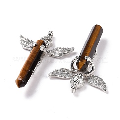 Натуральный тигровый глаз граненые двойные концы заостренные большие подвески G-H281-09P-09