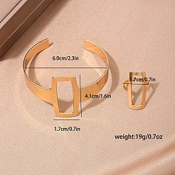 Наборы из сплава браслетов-манжет и колец-манжет для женщин&nbsp;FS-WG57D0F-02