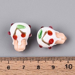 Бусины ручной работы в технике лэмпворк с неровностями&nbsp;LAMP-T022-06F