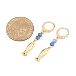 3 пара серег с застежкой-рычагом из нержавеющей стали 304 с бусинами из драгоценных камней EJEW-JE06632