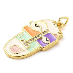 Подвески из настоящей позолоченной латуни с прозрачным кубическим цирконием 18 карат&nbsp;KK-A198-22G-01