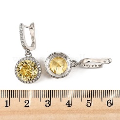 925 серьги-кольца из стерлингового серебра с микропаве из кубических цирконий&nbsp;EJEW-F371-01B-02