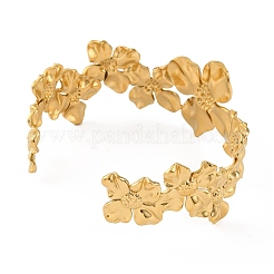 Ионное покрытие (ip) 304 нержавеющая сталь манжеты браслеты для женщин BJEW-D048-02G