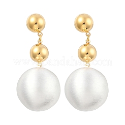 Круглые латунные серьги-гвоздики для женщин&nbsp;EJEW-U055-24GS