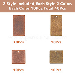 40шт 4 стильные металлические бирки KK-FH0006-08