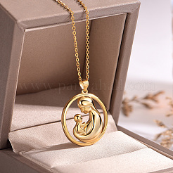 Полые латунные ожерелья с подвеской «мать обнимает ребенка» для женщин на день матери RD9291