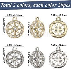 40шт 2 цвета подвески из сплава со стразами&nbsp;FIND-SC0014-57