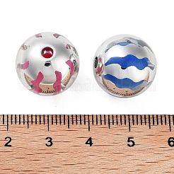 УФ-покрытие радужными переливающимися акриловыми бусинами&nbsp;OACR-F009-01D