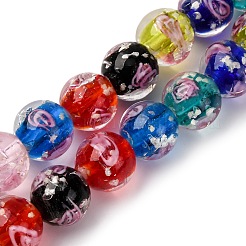 Светящиеся бусины ручной работы из искусственного песка в технике лэмпворк LAMP-B028-03R-10mm