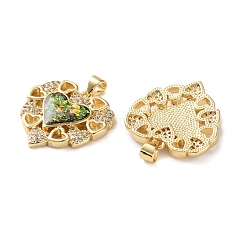 Латунные микропаве прозрачные подвески с фианитом KK-S048-12G