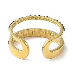 Открытое кольцо-манжета из нержавеющей стали 304 с ионным покрытием (IP) для женщин&nbsp;RJEW-F166-09G-01