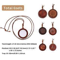 Наборы для изготовления круглых плоских деревянных подвесок своими руками&nbsp;DIY-CA0007-06