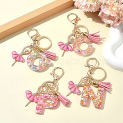 Буквы a~z прозрачные блестящие брелки из смолы с подвеской KEYC-FZ00024-12