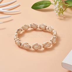 Окрашенные синтетические браслеты из бисера с морской черепахой для женщин&nbsp;BJEW-JB09934-02