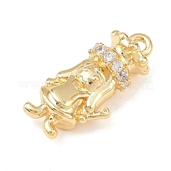 Латунные микропаве прозрачные подвески с фианитом KK-G545-07G