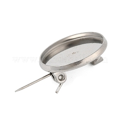 Оправы для кабошонов для брошей из нержавеющей стали 304&nbsp;STAS-E547-08C-P