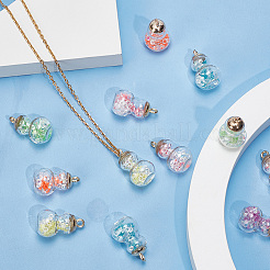 48 шт. двухцветные светящиеся стеклянные подвески&nbsp;GLAA-AR0001-39