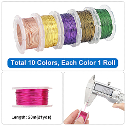 10 рулон круглой медной проволоки 10 цветов&nbsp;CWIR-PH0002-04
