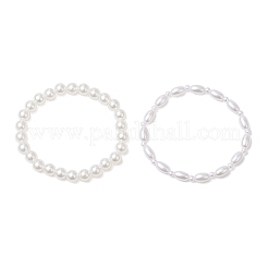 2шт. эластичные браслеты из АБС-пластика с имитацией жемчуга BJEW-JB11909