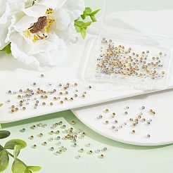 300 шт. 3-цветная стойка с покрытием и вакуумным покрытием PVD латунные круглые разделительные бусины&nbsp;KK-FH0003-54