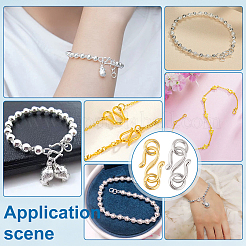 10 шт. 2 цвета 999 тонкие серебряные застежки S&nbsp;STAS-PH0006-24