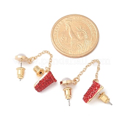 Латунные микро проложить серьги стержня кубического циркония&nbsp;LS-EJEW-Z080-02G-02