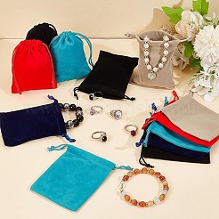 20 шт. 5-х цветные прямоугольные бархатные упаковочные мешочки&nbsp;TP-NB0001-55