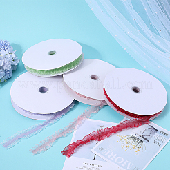 20 ярд нейлоновой эластичной кружевной отделки с оборками EW-WH0018-03C