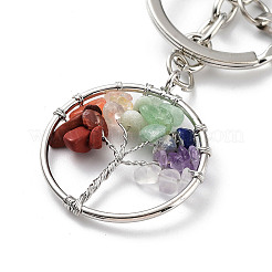 Брелок для ключей из смешанных драгоценных камней из натурального и синтетического опалитов KEYC-M022-01