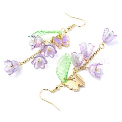 Серьги с подвесками из цветочного акрила&nbsp;EJEW-JE06250