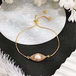 Браслеты-слайдеры из натурального пресноводного жемчуга BJEW-JB11215