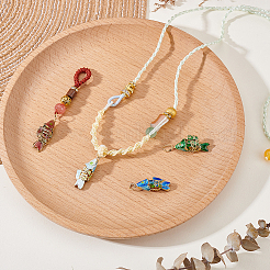 4 шт. 4-х цветные латунные подвески в технике перегородчатой эмали KK-GA0002-33