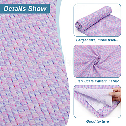 Ткань из полиэстера с рисунком рыбьей чешуи русалки DIY-WH0622-024C