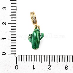 Европейские подвески из латуни с зеленой эмалью KK-F904-28G