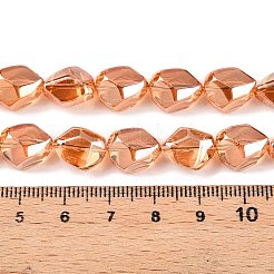 Стеклянные бусины с гальваническим покрытием  EGLA-T021-10D