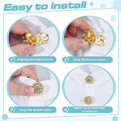 8 шт. запонки из латуни с двухцветными стразами&nbsp;KK-ME0003-83