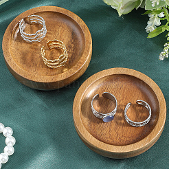 Плоский круглый деревянный поднос для демонстрации драгоценностей&nbsp;ODIS-WH20003-05A