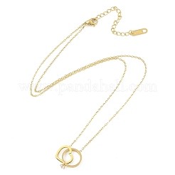 Ионное покрытие (ip) 304 нержавеющая сталь pave прозрачный кубический цирконий сердце и кольцо кулон ожерелья для женщин NJEW-K276-06G