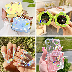 100 шт. двухцветных светящихся и двухцветных декаден-кабошонов из смолы RESI-TA0003-90