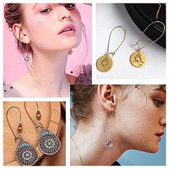 100 шт. 2 стиля фурнитуры для сережек-колец из нержавеющей стали 304 STAS-CN0001-04