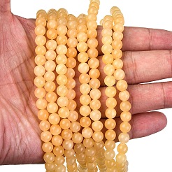 Естественный желтый нефритовый шарик нити G-K121-02-6mm