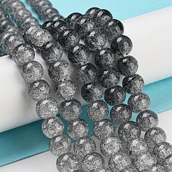 Окрашенного распылением треск стеклянные бусы нити DGLA-C002-8mm-02