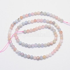 Естественно Morganite круглый шарик нити G-I159-4mm