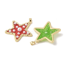 Подвески из латуни и эпоксидной смолы с покрытием стойки&nbsp;KK-Z047-04B-RS