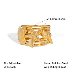 Регулируемые манжеты из нержавеющей стали с морскими мотивами для женщин&nbsp;VG5206-5