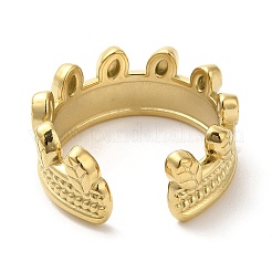 Кольцо-манжета из нержавеющей стали 304 в форме листа для женщин RJEW-I098-14G